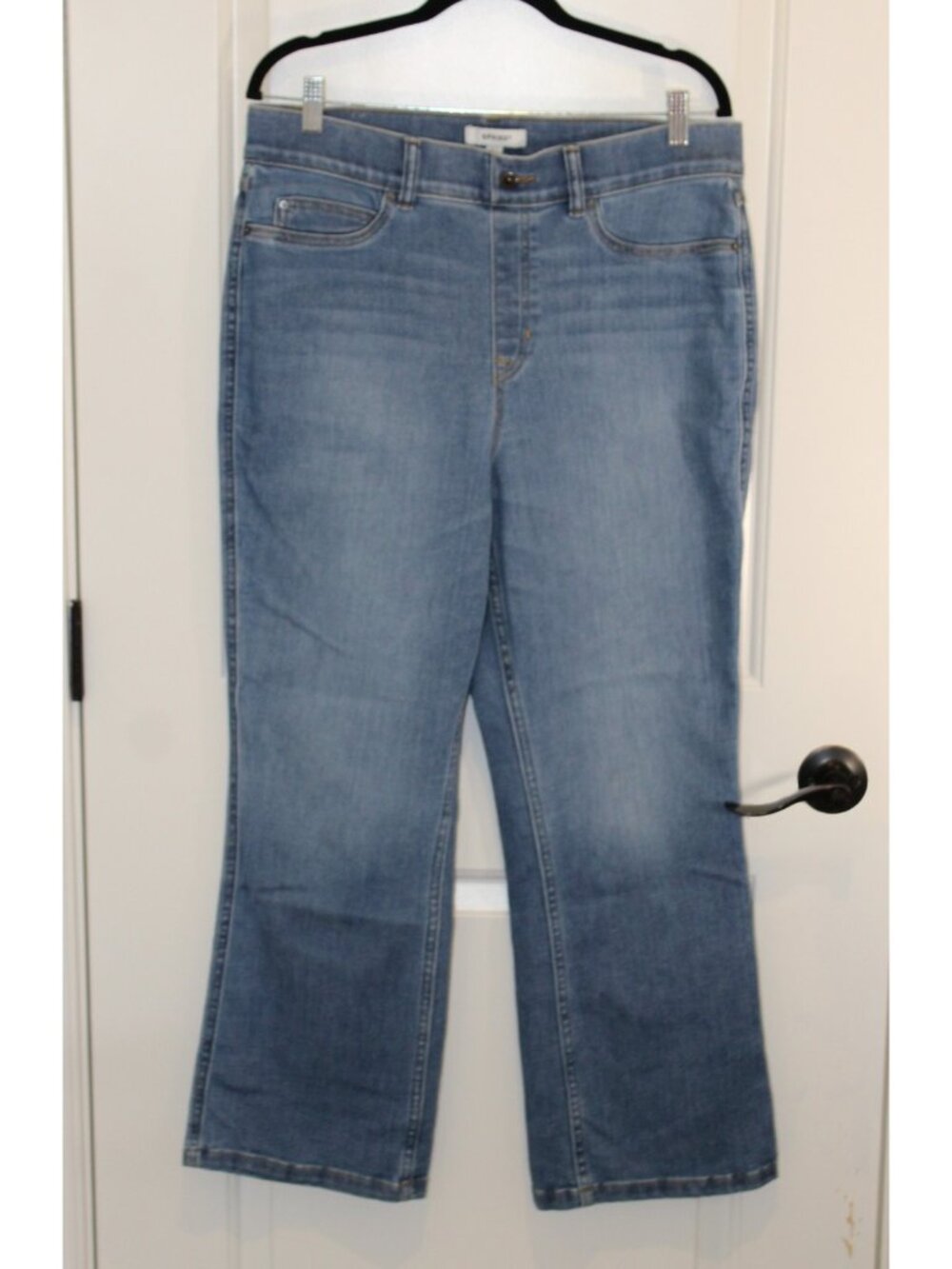 SPANXshape Everywhere Blue Denim Jeans Size XL Kick Flare Tummy Control (34x25)